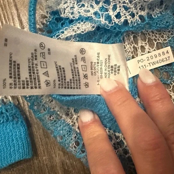 Tommy Bahama Womens Linen Turquoise Blue White Striped Swim Coverup Dress SZ M - Picture 8 of 10